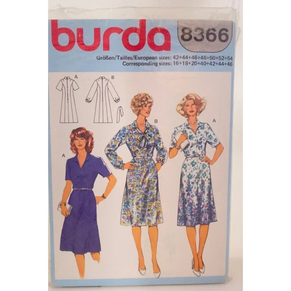 #8366 Burda Misses Dress Sewing Pattern Size 16-20